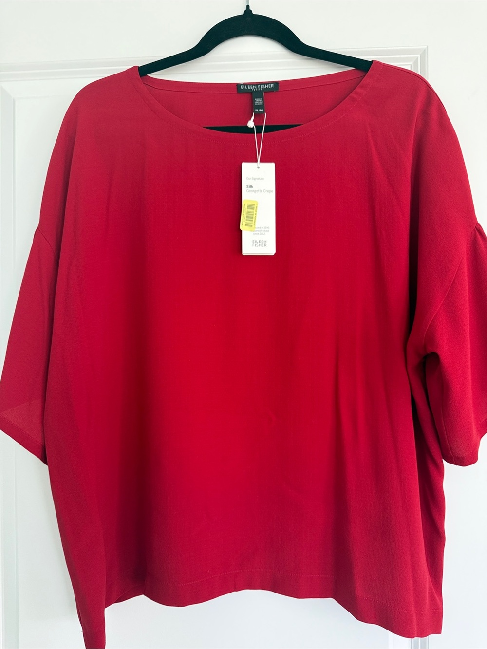 Eileen Fisher silk georgette crepe silk Boxy Blouse